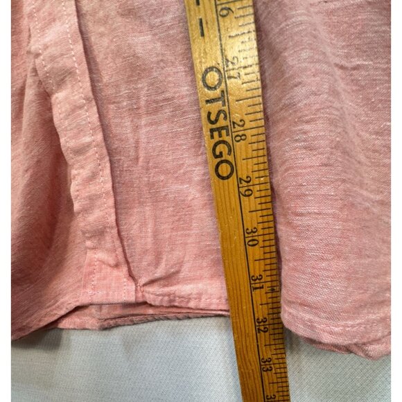 American Rag Mens Linen Blend Button Up Shirt Size XXL Peach Pocket Casual Retro - Picture 5 of 10